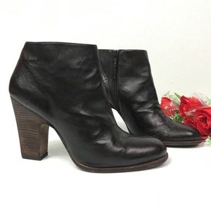 Stuart Weitzman Brown Leather Heel Ankle Booties Size 9.5